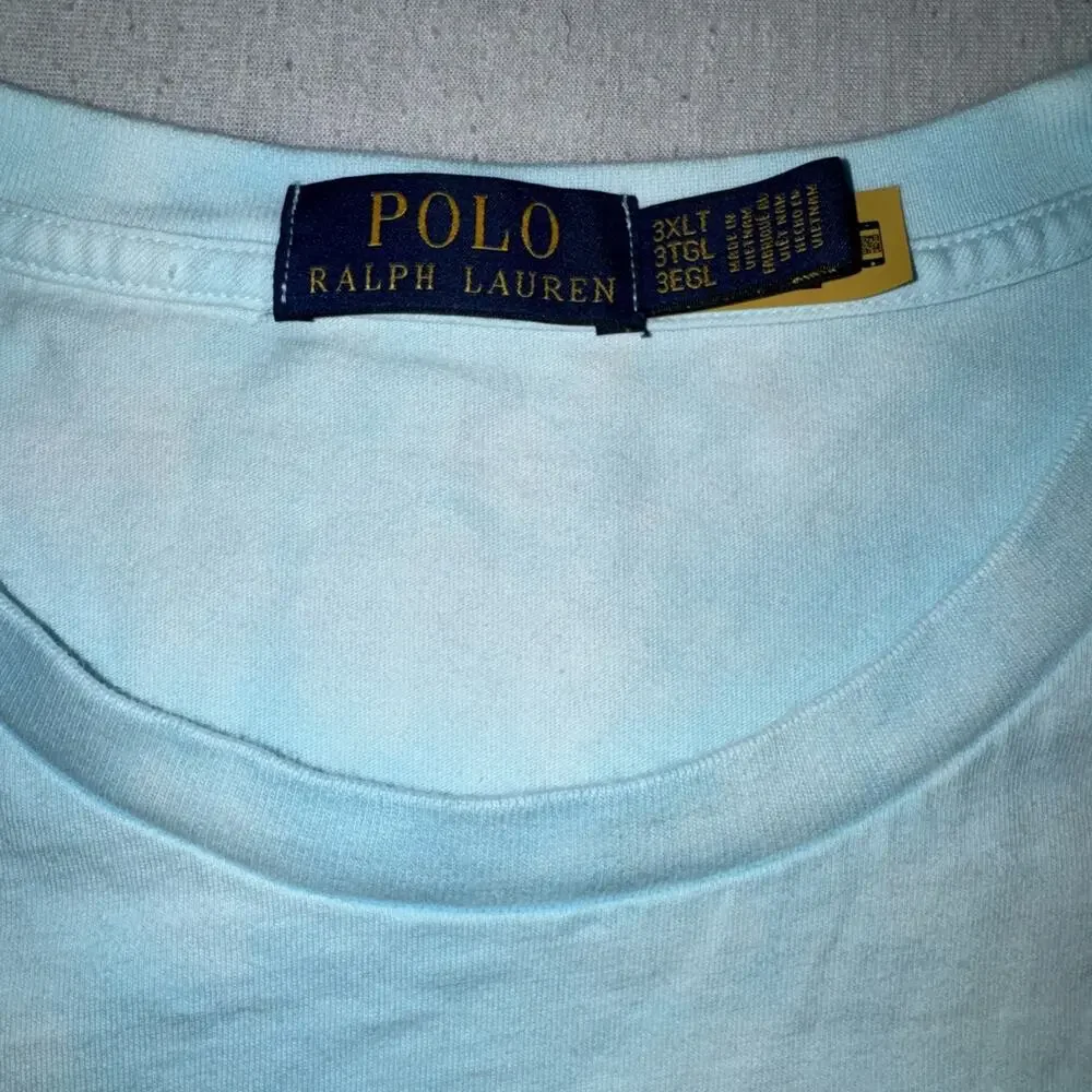Polo Ralph Lauren Polo Bear T Shirt 3XLT Big Tall Blue Tie Dye Hawaiian Bear New